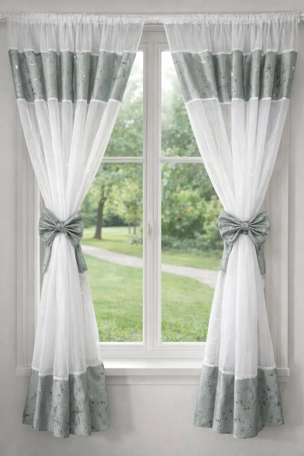 Set Perdea Gri cu model